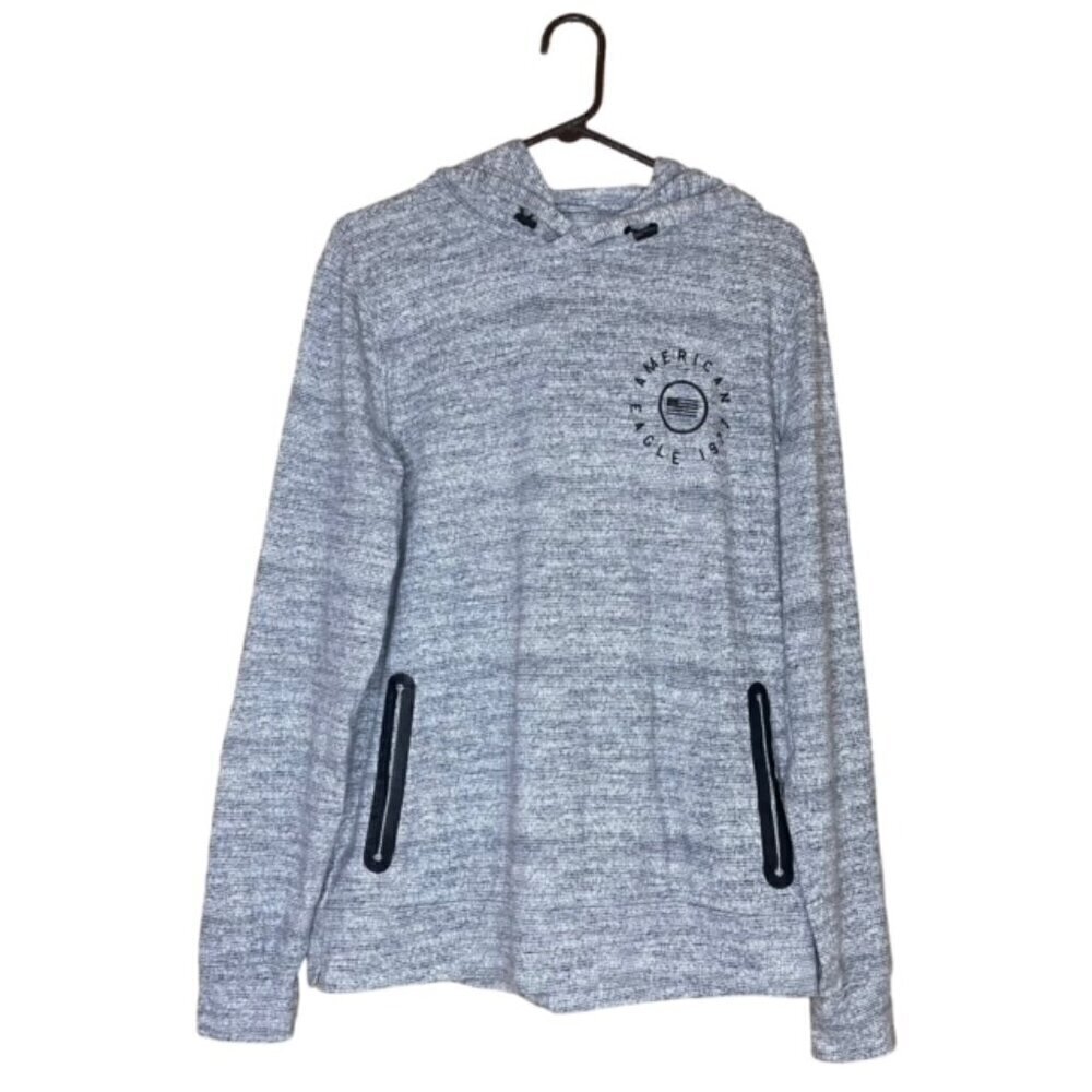 AMERICAN EAGLE Active Flex Gray Hooded Sweatshirt - Size Small